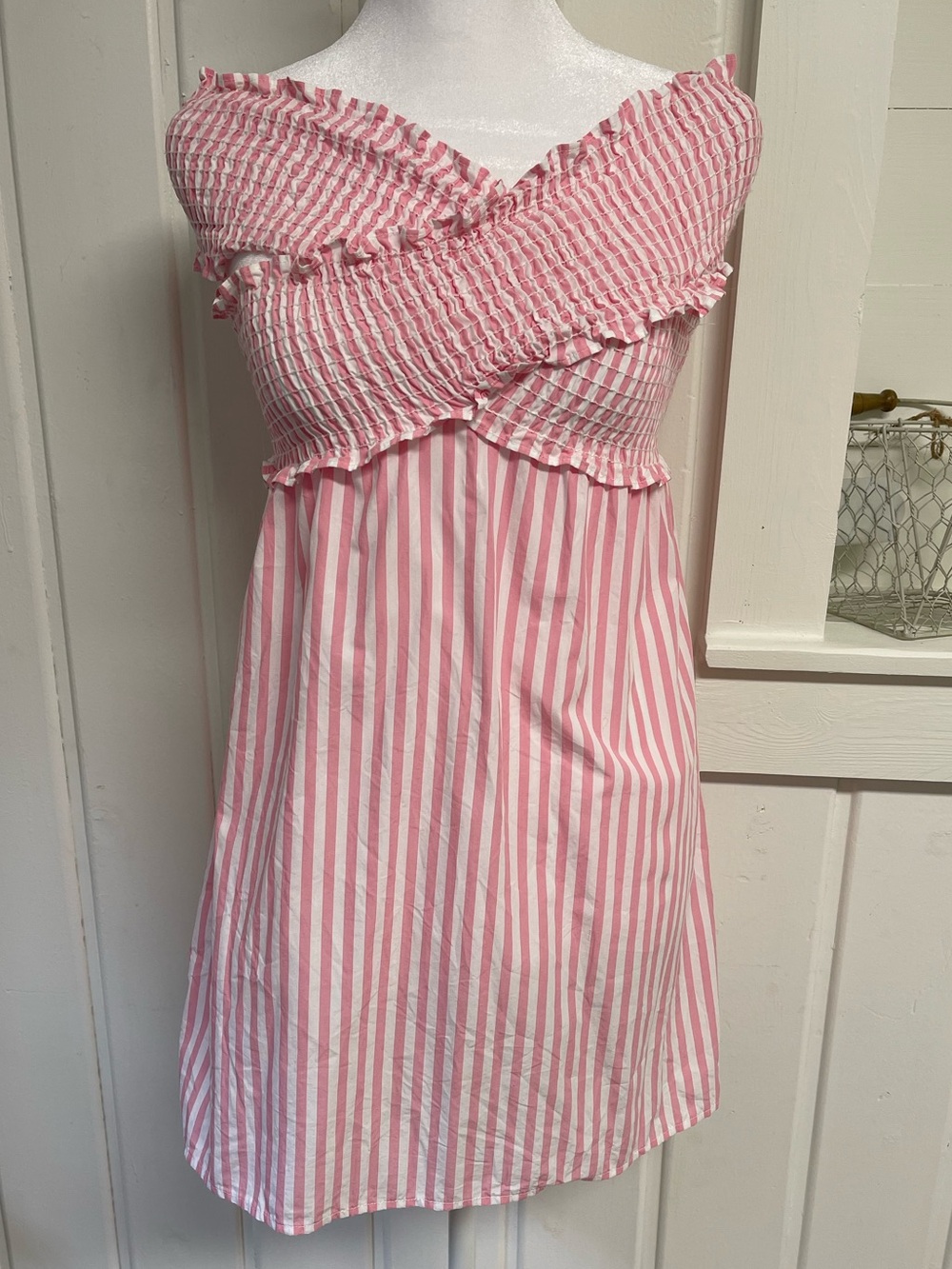 Barbie Show Me Your Mumu pink & white striped smocked dress